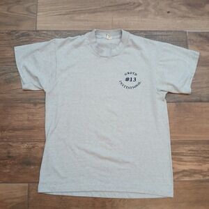 Vintage Screen Stars Shirt Mens Large Grey Cotton Blend Crewneck Lightweight 80s